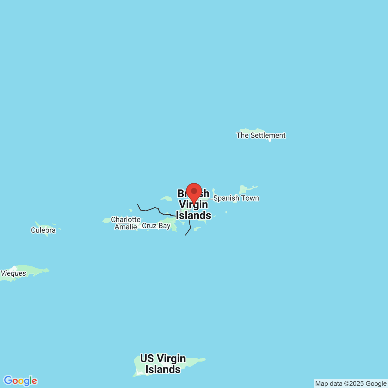 Google map image of our location in C98J+R9J Main St Road Town, VI